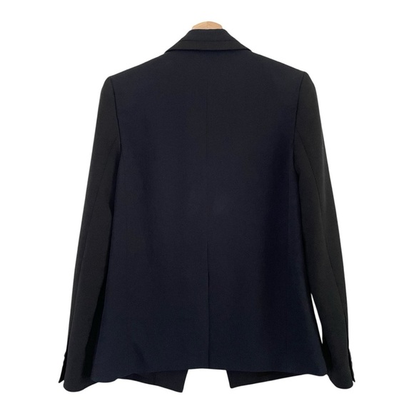 J Brand Two Tone Blazer Button Front Suit Jacket Black Size 2 Classic Neutral - Picture 2 of 12